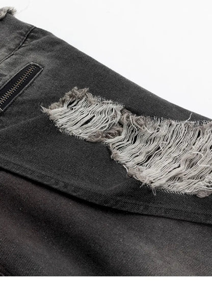 Distressed Wide-Leg Jeans【s0000013958】