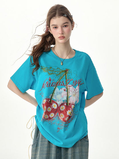 Daisy Cherry Vintage T Shirt【s0000017265】