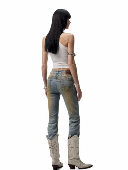 Floral Printing Hot Rhinestone Work Vest【s0000012406】