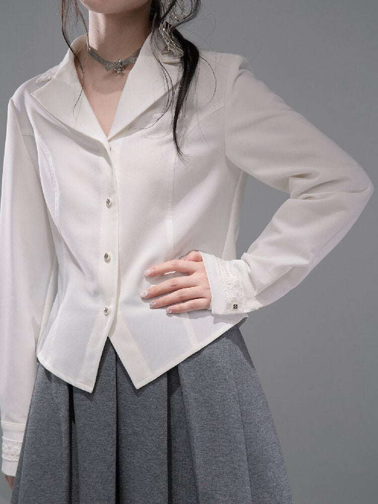 Waist Slit Cotton Dress Shirt【s0000015743】