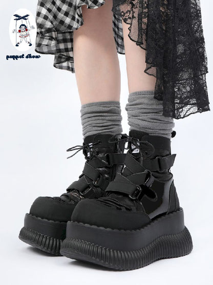 Retro Light Punk Thick Bottom Short Boots【s0000011702】