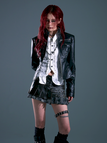 Bag silhouette biker leather jacket【s0000013696】
