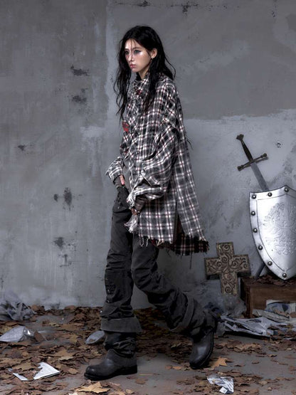 Rock Rebel Punk Check Shirt Jacket【s0000014656】