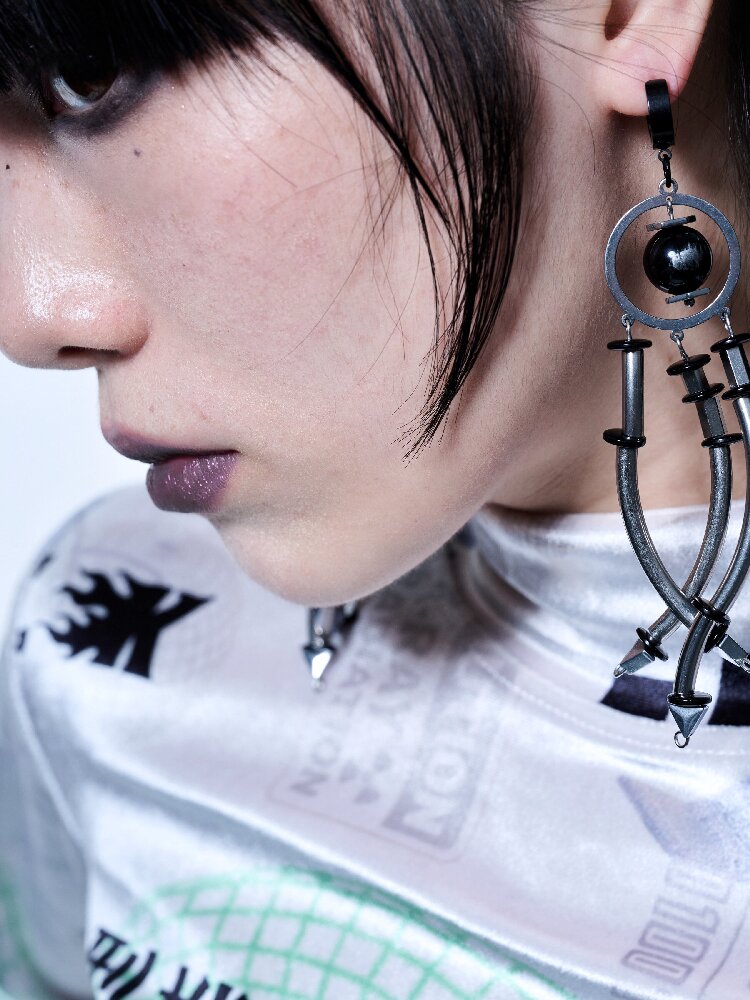 Futuristic Heavy Dark Punk Earring【s0000018837】