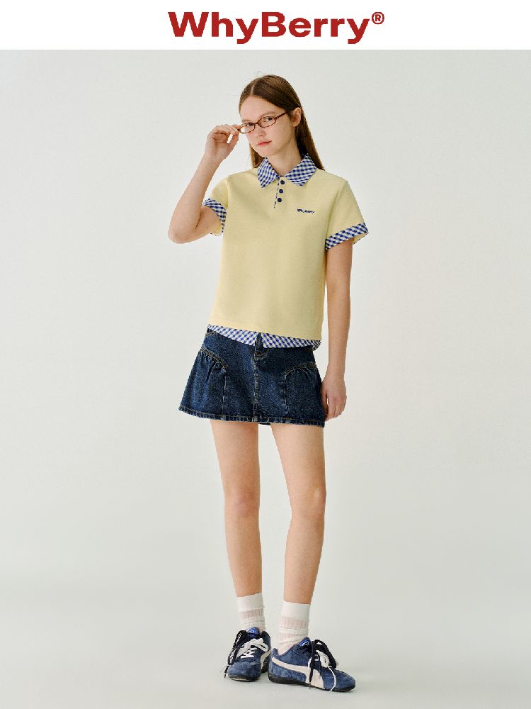 Color Clash Striped Polo Shirt【s0000011981】