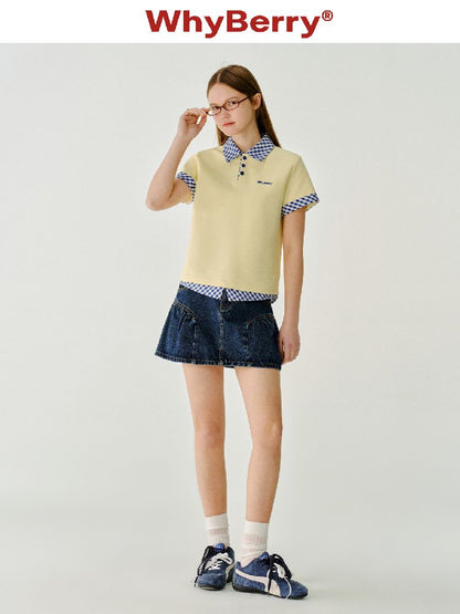 Color Clash Striped Polo Shirt【s0000011981】