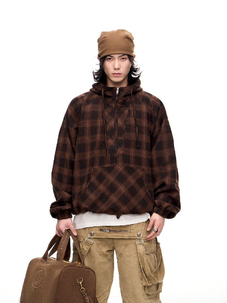 Drawstring Half Zip Hooded Sweatshirt【s0000011358】