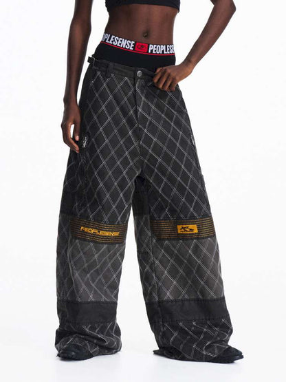 PU Distressed Diamond Cargo Pants【s0000015175】