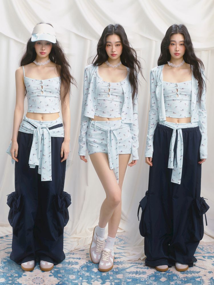 Printed Top Jacket Three Piece Set【s0000012159】