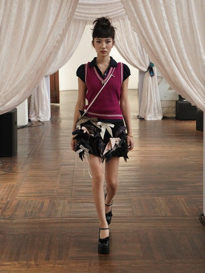 Irregular Multi Bow Pleated Skirt【s0000016099】
