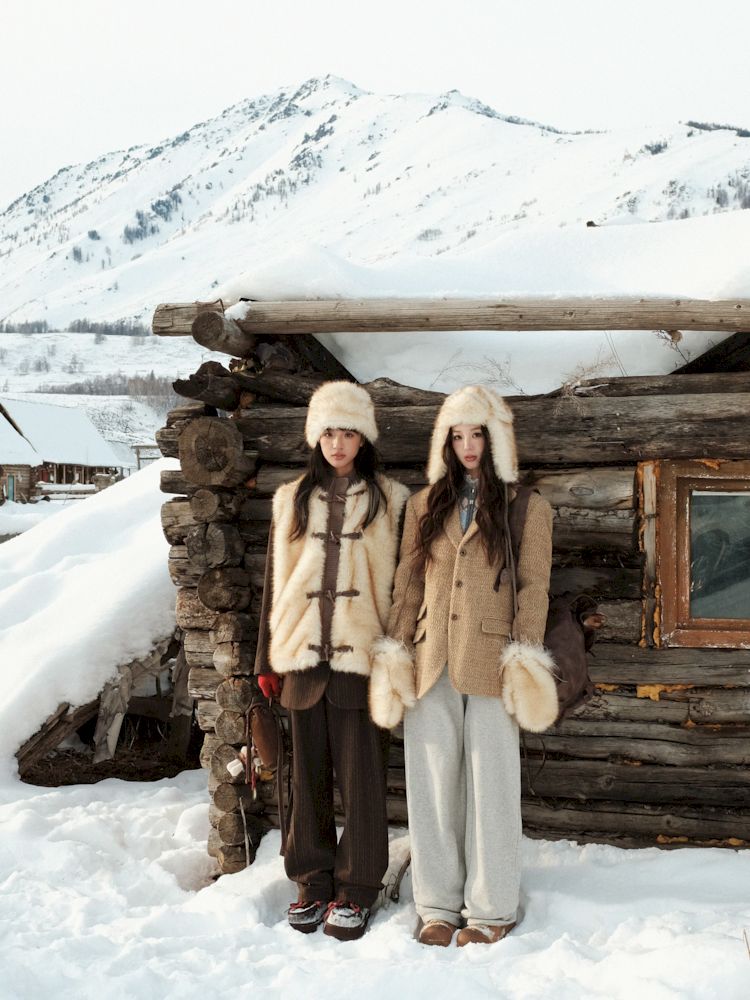 Knitted plush gloves 【s0000006016】