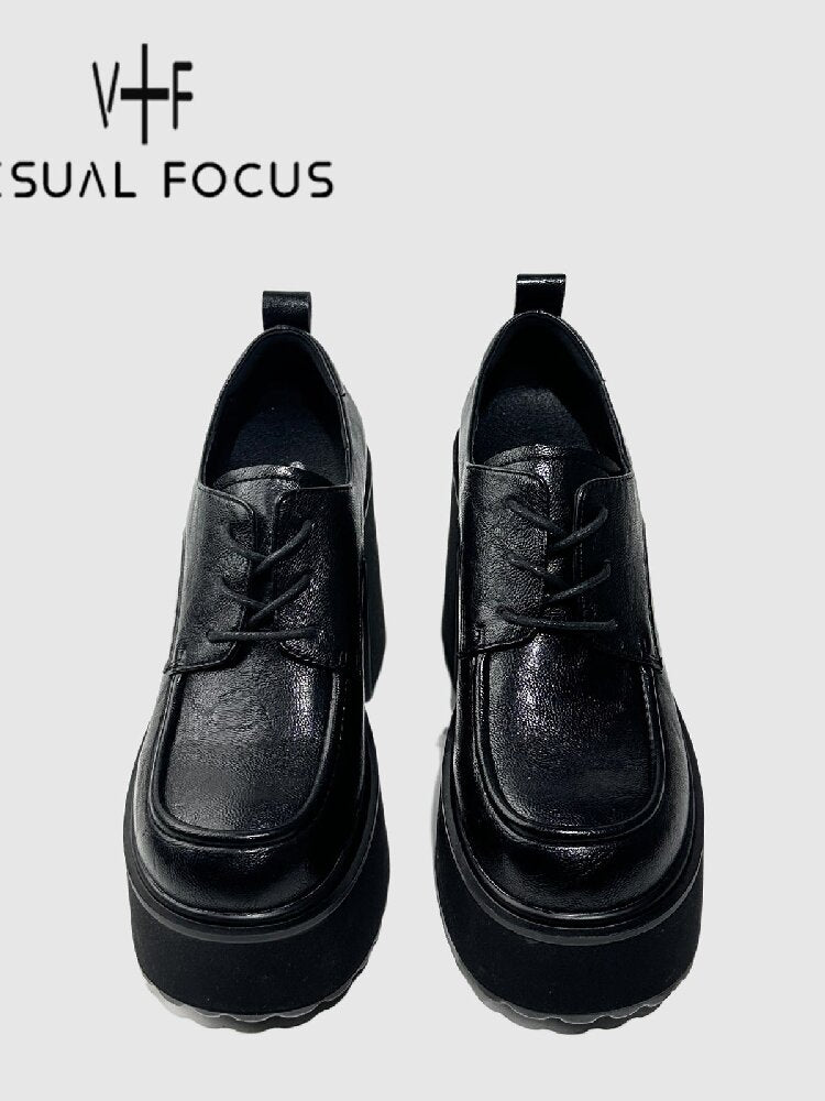 Y2K Thick Soled Punk Leather Shoes【s0000015717】