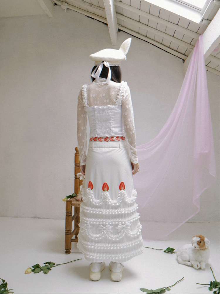 Polka Dot Strawberry Badge Camisole Top【s0000014939】