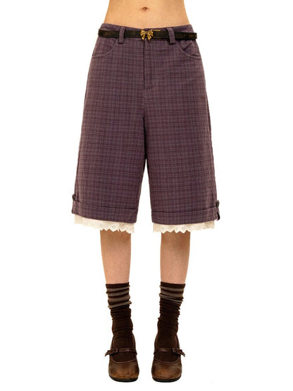 Lace Patchwork Vintage Plaid Pants【s0000017934】