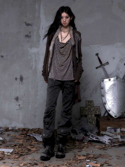 Flared Suede Casual Pants【s0000014460】