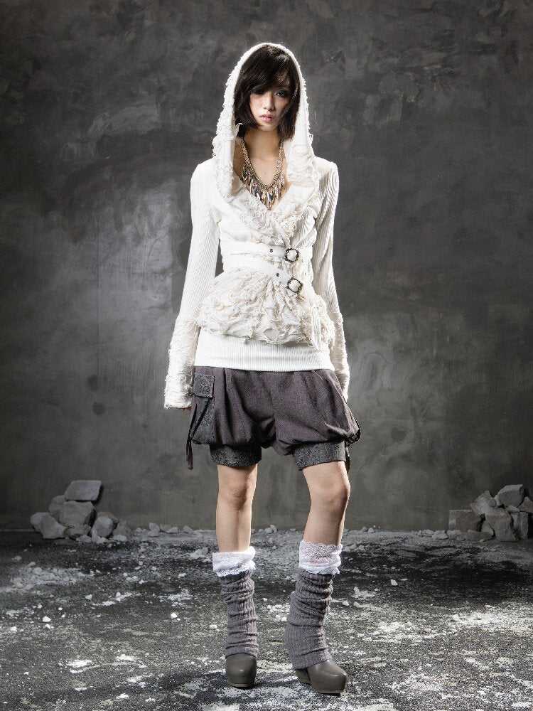 Ripped Hooded Knit【s0000015956】