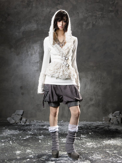 Ripped Hooded Knit【s0000015956】