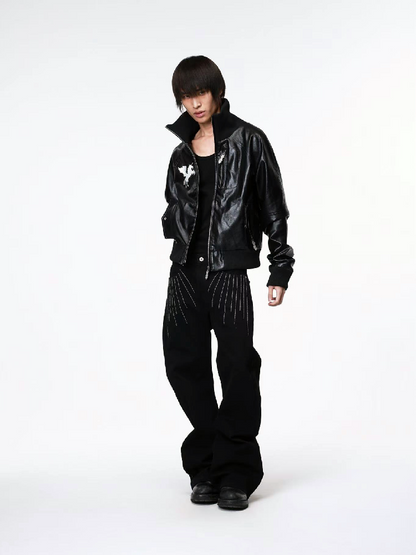 Dark Wind Star Patchwork Zip Jacket【s0000018205】