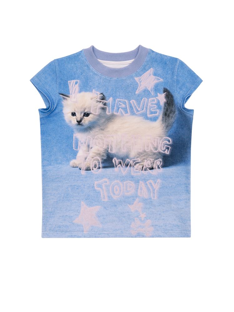 Printed cat's t-shirt【s0000008217】