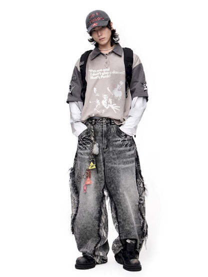 Fake Two Piece Spliced Long Sleeve T-Shirt【s0000011691】