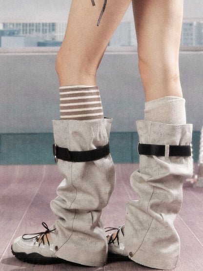 Detachable Leaky Instep Flat Boots【s0000016542】
