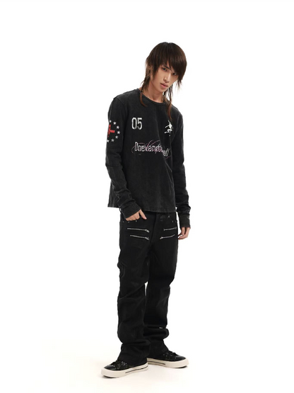 Demon SWAG Printed Long Sleeve T【s0000018361】