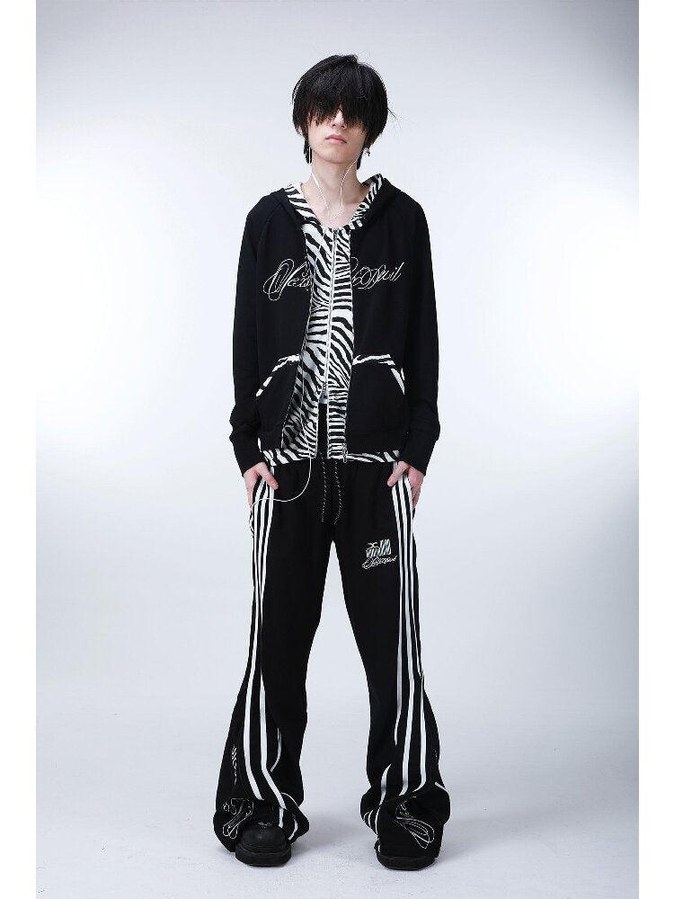 Striped Floral Embroidered Pants【s0000016182】