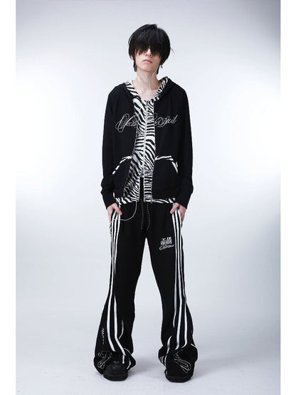 Striped Floral Embroidered Pants【s0000016182】