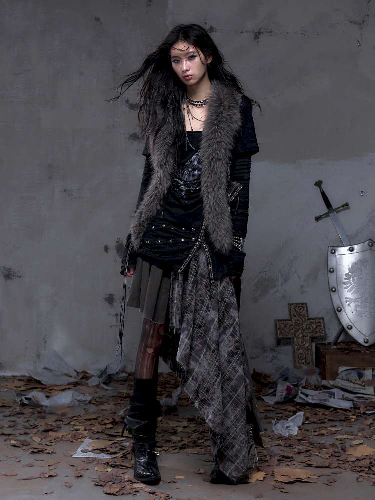 Tie-Front Shearling Vest【s0000014459】