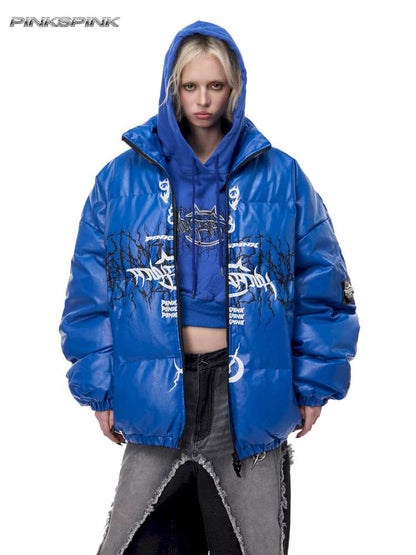 Logo PU Leather High Collar Suit【s0000015137】