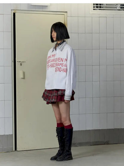 College Style Asymmetric Suit Pleated Skirt【s0000014205】