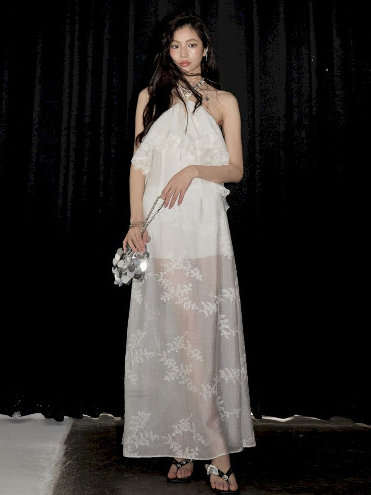 Strapless hanging neck dress【s0000013204】