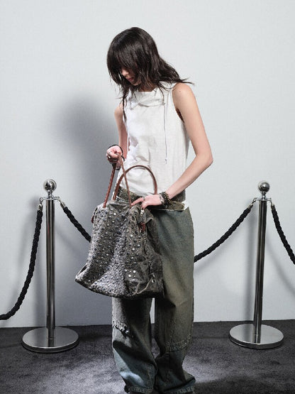 Drawstring Texture Sleeveless Vest【s0000016244】