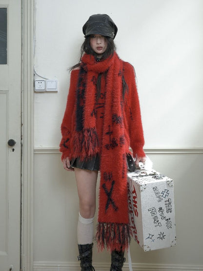 Jacquard Mink Hair Sweater【s0000010726】