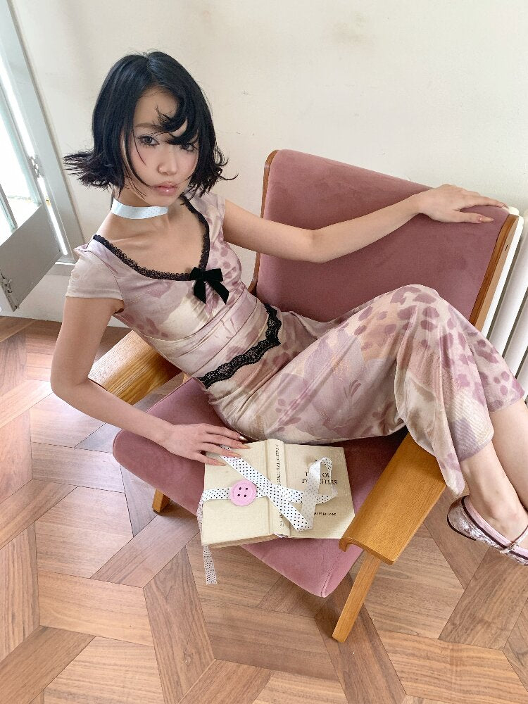 Vintage Pattern Lace Floral Dress【s0000018086】