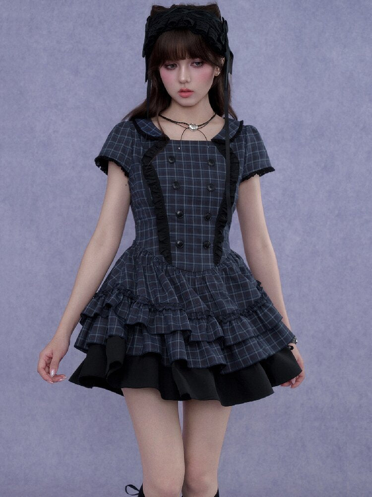 Lunar Eclipse Doll Breasted Dress【s0000017276】