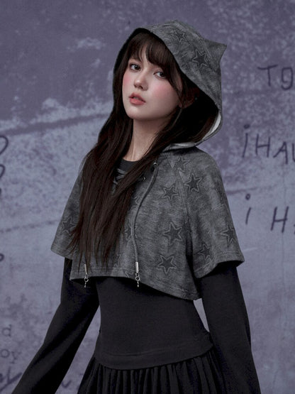 Gray Star Cat Ear Two-Piece Dress【s0000015441】