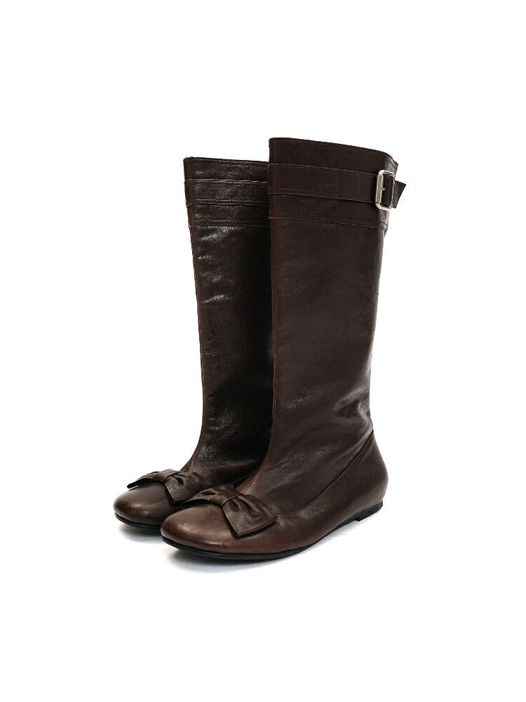 Oil Wax Cowhide Butterfly Boots【s0000016081】