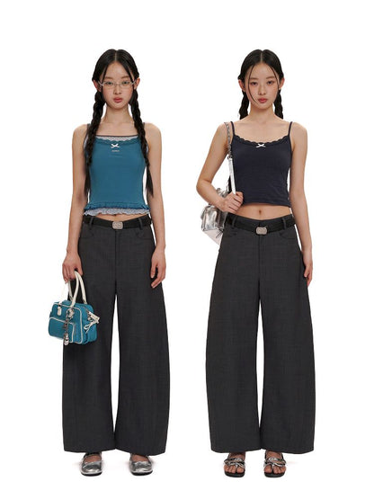 Micro Machete Draped Wide Leg Western Trousers【s0000012507】
