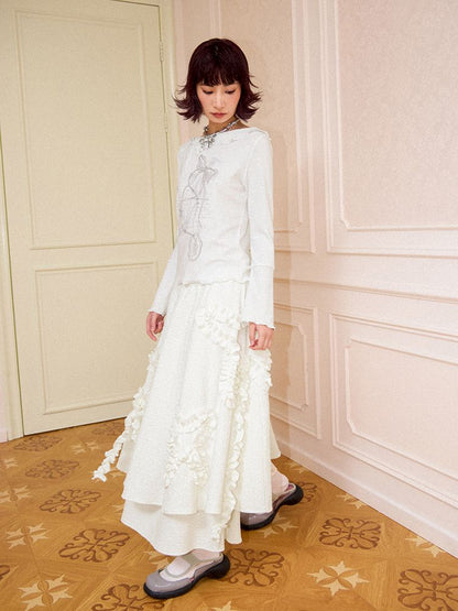 Butterfly Plate Flower Halter Skirt【s0000011642】