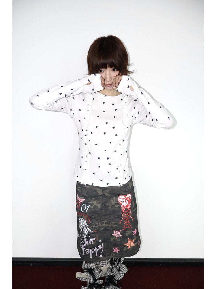 Star Cotton Overfinger Top【s0000018660】