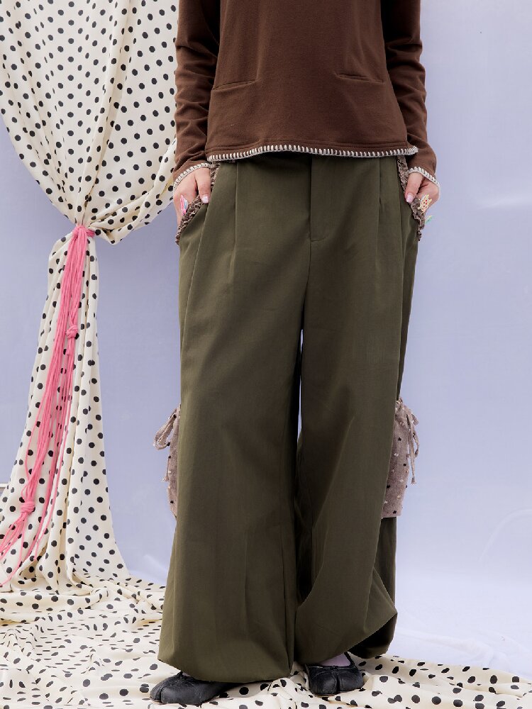 Patchwork Bud Green Cargo Pants【s0000015850】