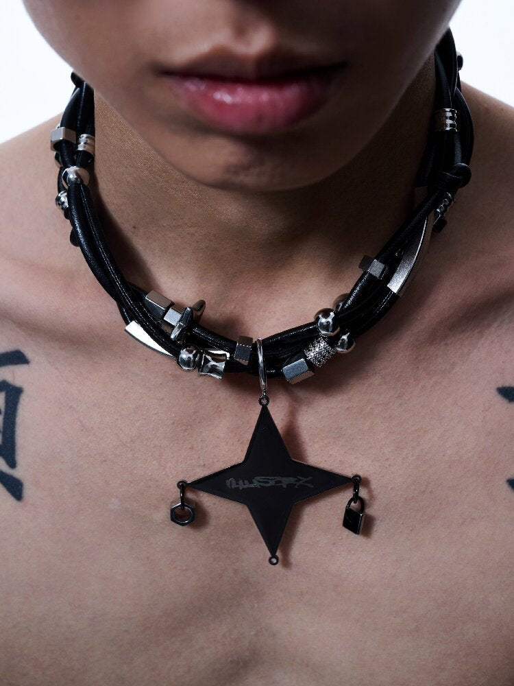 High-End Leather Beaded Necklace【s0000018832】
