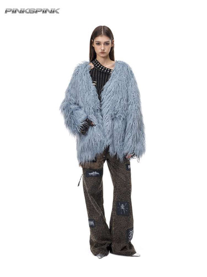 Pink Blue Sheep Fur Gal Jacket【s0000015133】