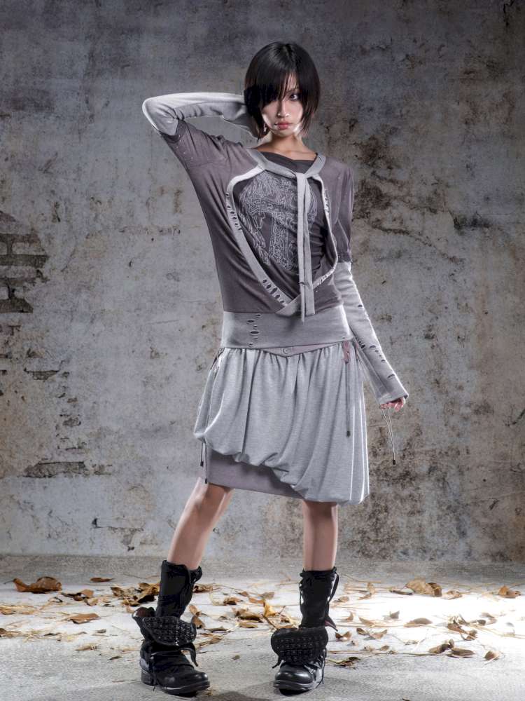 High-Stretch Printed Rhinestone Knit Top【s0000014490】