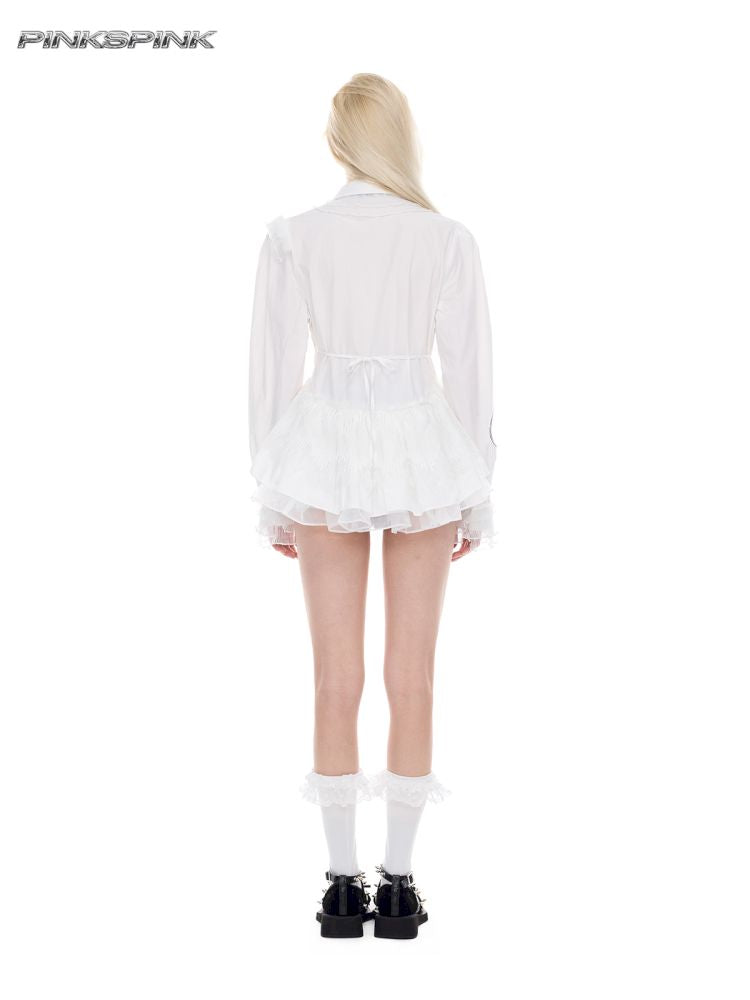 Punk Ballet Lolita White Lace Shirt【s0000012985】