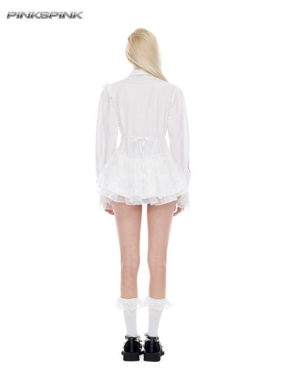 Punk Ballet Lolita White Lace Shirt【s0000012985】