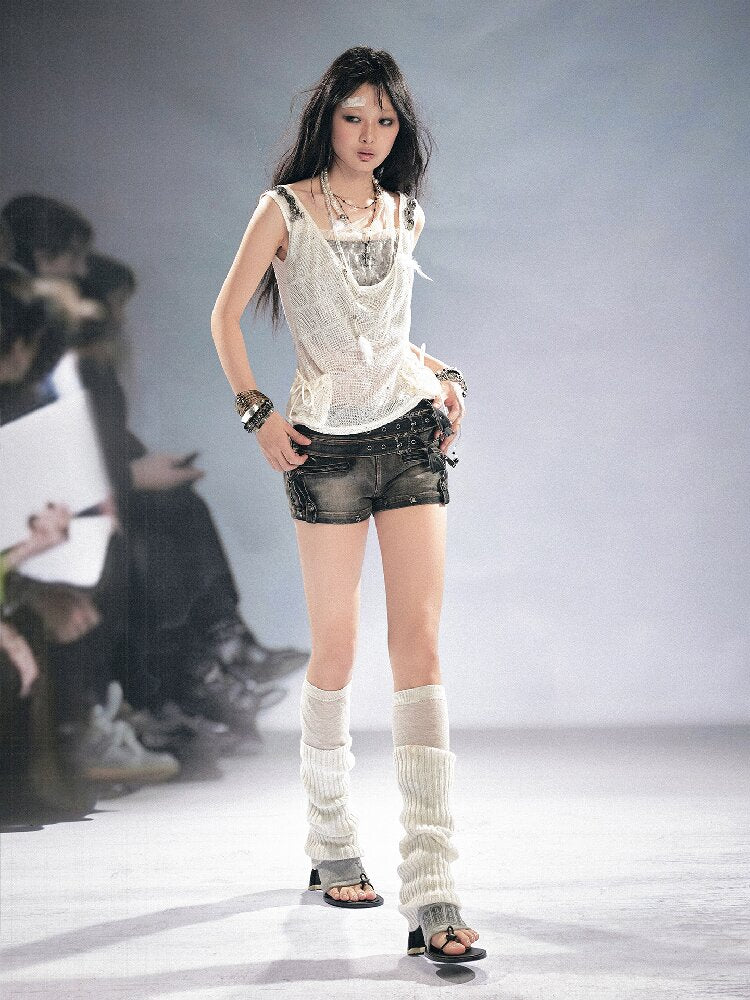 Sequin Studded Checkered Vest【s0000016216】