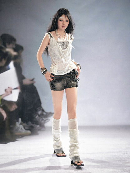 Sequin Studded Checkered Vest【s0000016216】