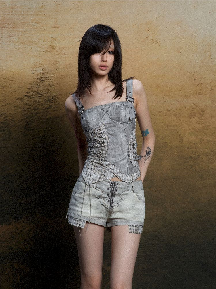 Patchwork Corset Camisole Top【s0000011812】